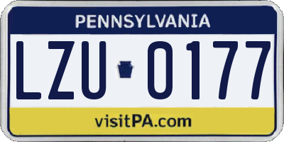 PA license plate LZU0177