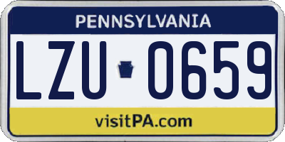PA license plate LZU0659