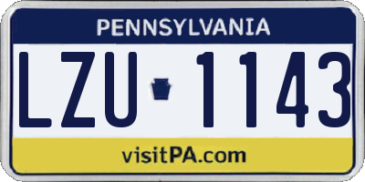 PA license plate LZU1143