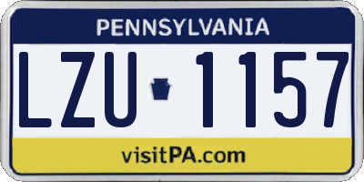 PA license plate LZU1157
