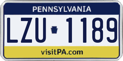 PA license plate LZU1189