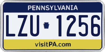 PA license plate LZU1256