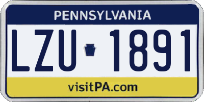 PA license plate LZU1891