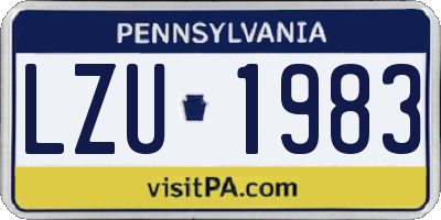 PA license plate LZU1983