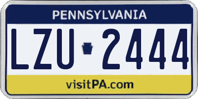 PA license plate LZU2444