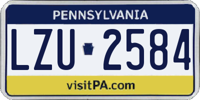 PA license plate LZU2584
