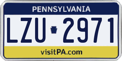 PA license plate LZU2971