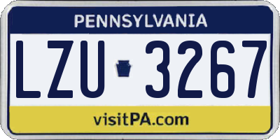 PA license plate LZU3267