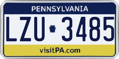 PA license plate LZU3485