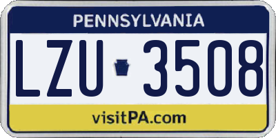 PA license plate LZU3508