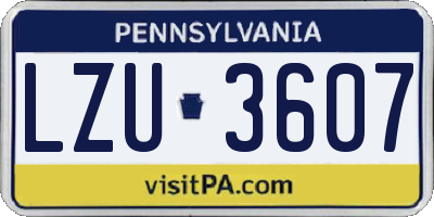 PA license plate LZU3607