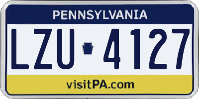 PA license plate LZU4127