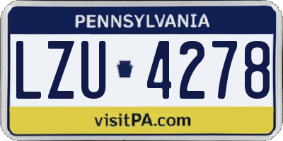 PA license plate LZU4278