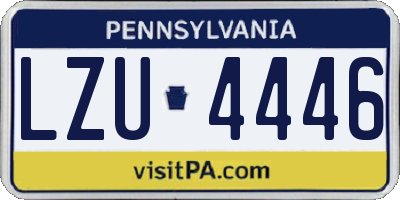 PA license plate LZU4446