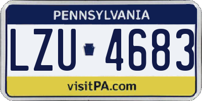PA license plate LZU4683