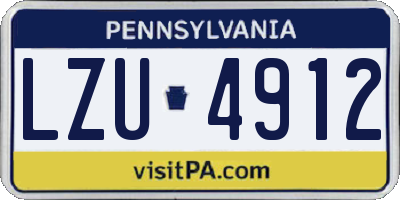 PA license plate LZU4912