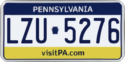 PA license plate LZU5276