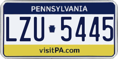 PA license plate LZU5445