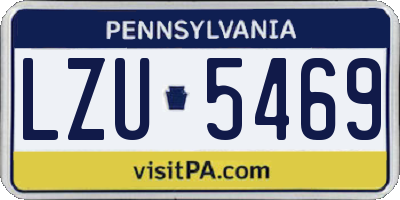PA license plate LZU5469