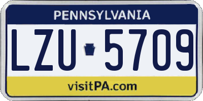 PA license plate LZU5709