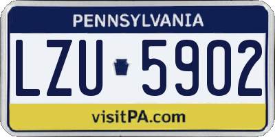 PA license plate LZU5902