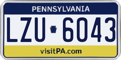 PA license plate LZU6043