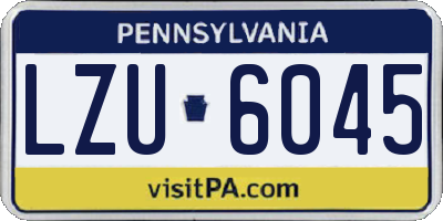 PA license plate LZU6045