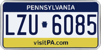 PA license plate LZU6085