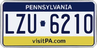 PA license plate LZU6210