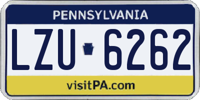 PA license plate LZU6262