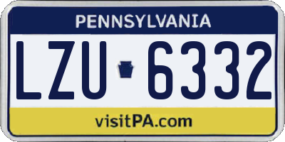 PA license plate LZU6332