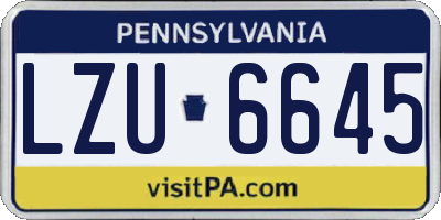 PA license plate LZU6645