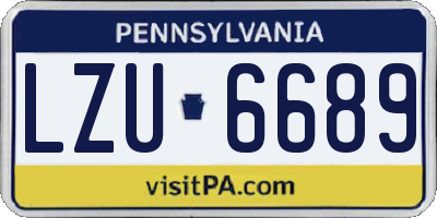 PA license plate LZU6689