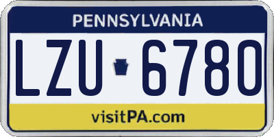 PA license plate LZU6780