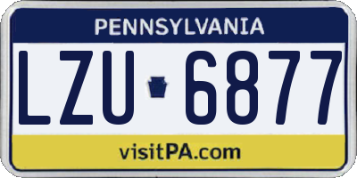 PA license plate LZU6877