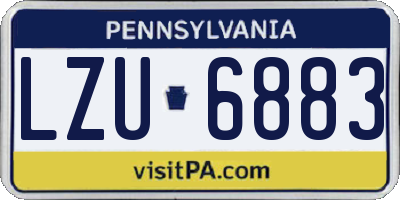 PA license plate LZU6883