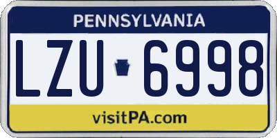PA license plate LZU6998