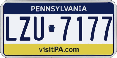 PA license plate LZU7177