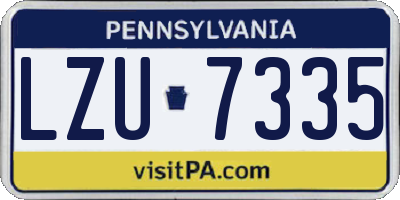 PA license plate LZU7335