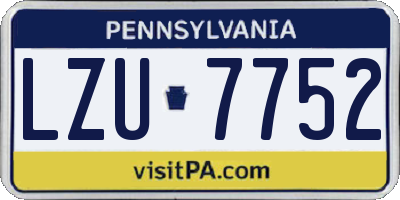 PA license plate LZU7752