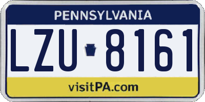 PA license plate LZU8161