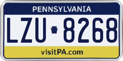 PA license plate LZU8268