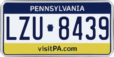 PA license plate LZU8439