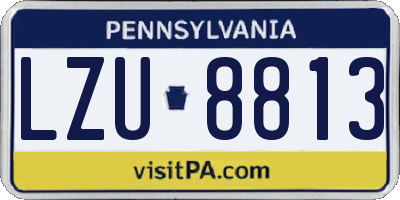 PA license plate LZU8813
