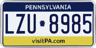 PA license plate LZU8985