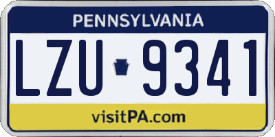 PA license plate LZU9341