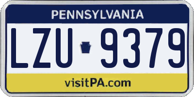 PA license plate LZU9379