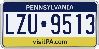 PA license plate LZU9513