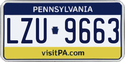 PA license plate LZU9663