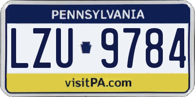PA license plate LZU9784